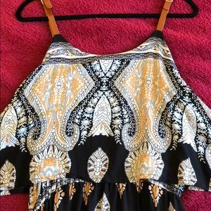 One piece flower design dress.